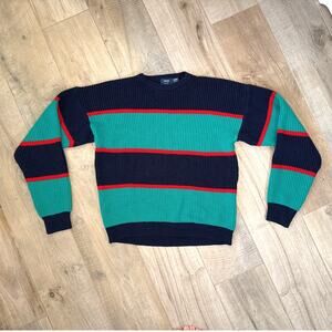Vintage Wrangler Color Block Green Blue Red Sweater Mens XL